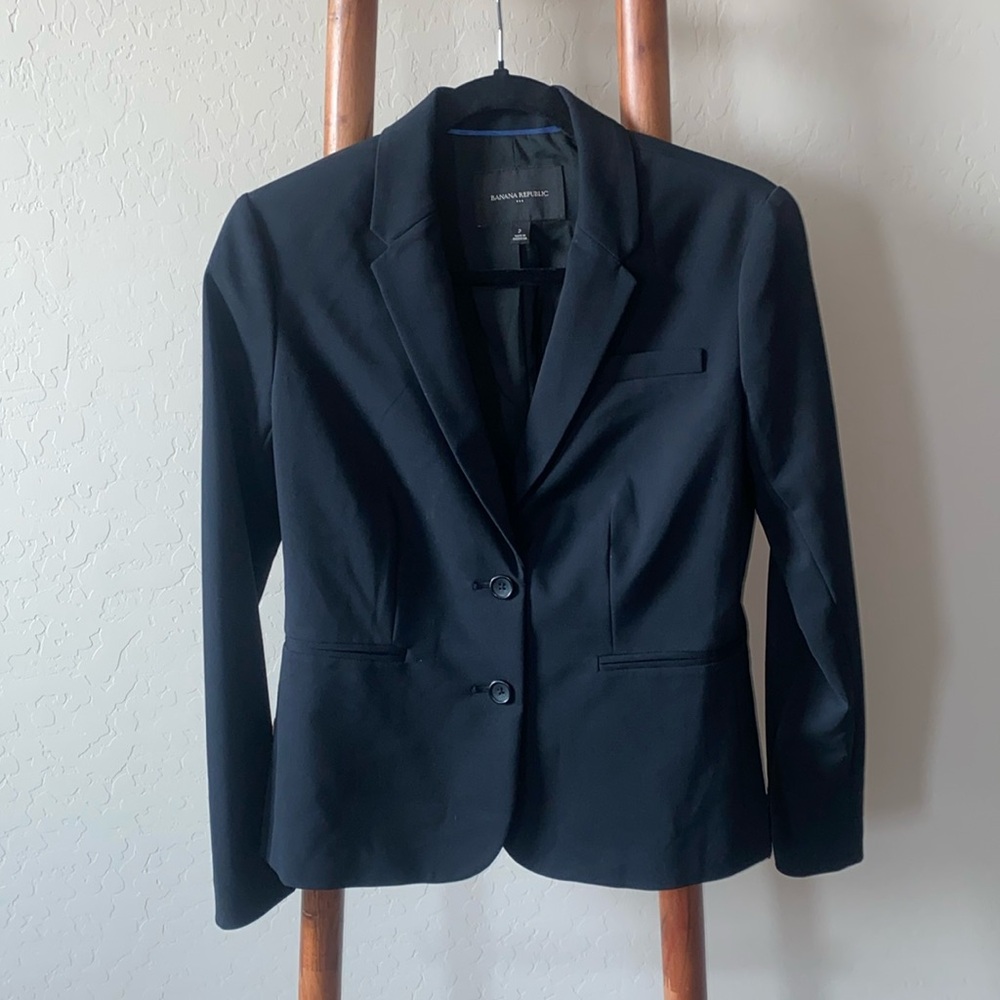Banana Republic Black Buttoned Blazer
